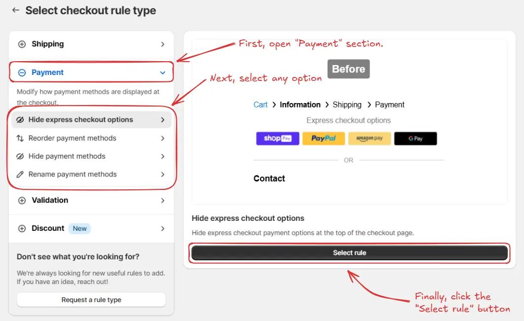 Create Payment rule