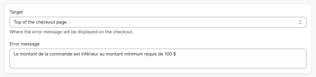 Set Error Message
